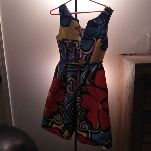 Garcia Women's Print Fit and Flare dress - Picture 4 of 4